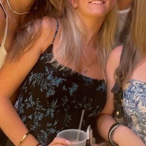 Fashion Nova Black and Blue Crop Top